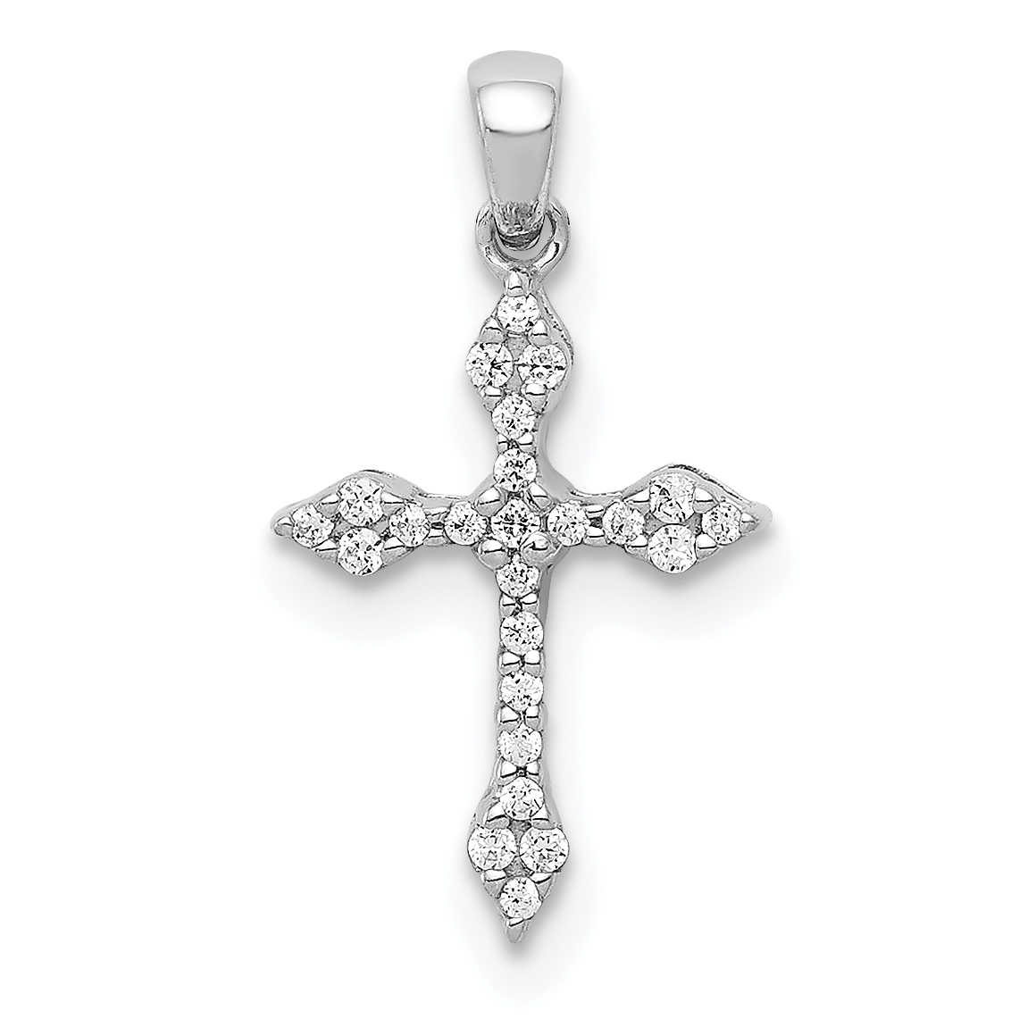 10K White Gold 1/15ct. Diamond Cross Pendant (PM5076-008-1WA)