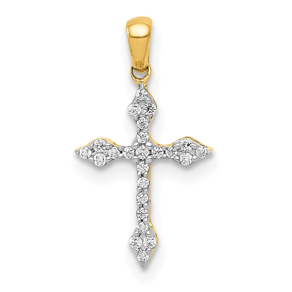 10K 1/15ct. Diamond Cross Pendant (PM5076-008-1YA)