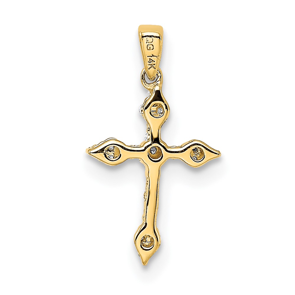 14k 1/15ct. Diamond Cross Pendant (PM5076-008-YA)