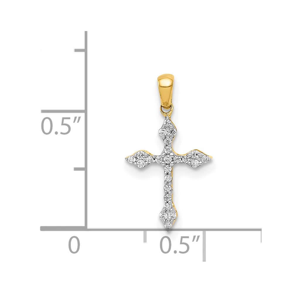 14k 1/15ct. Diamond Cross Pendant (PM5076-008-YA)