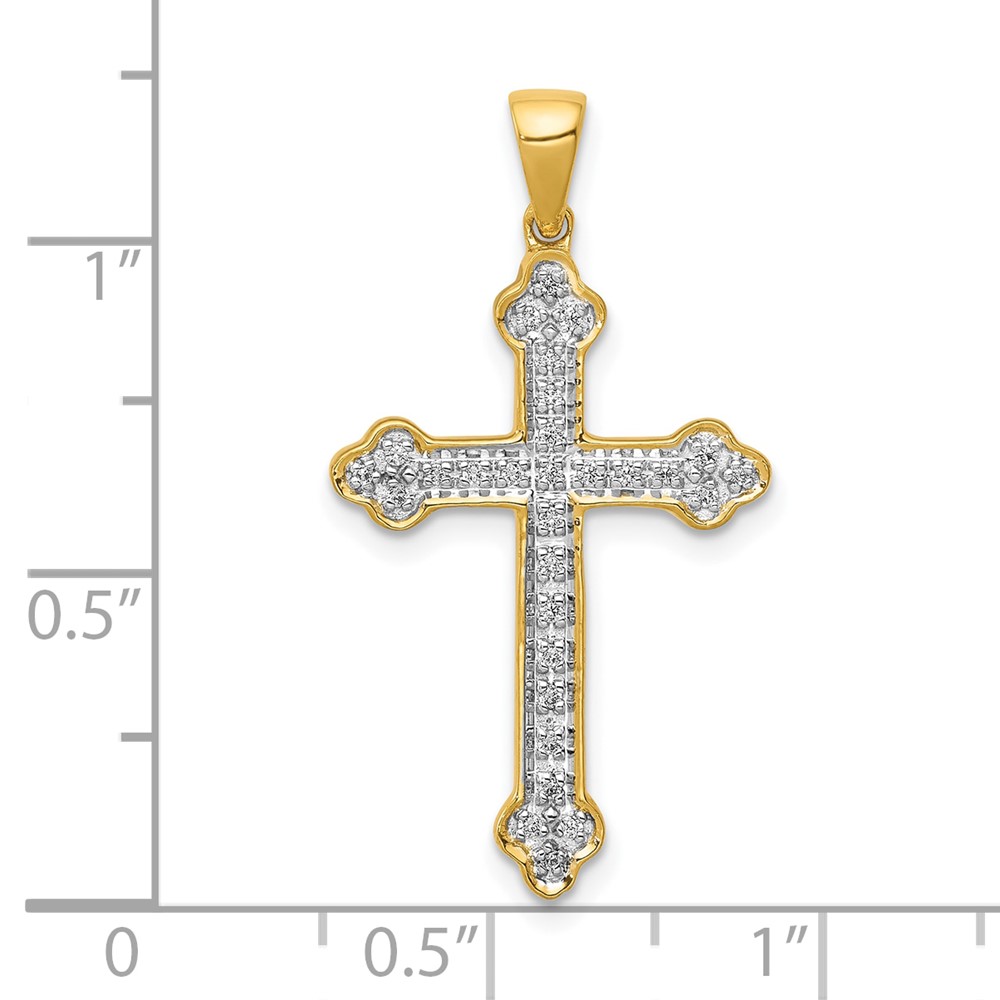10K 1/10ct. Diamond Cross Pendant (PM5077-010-1YA)