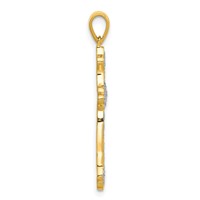 14K Yellow Gold 0.10 Carat Lab Grown Diamond VS SI+ G+ Complete Cross Pendant view 2