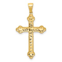 14K Yellow Gold 0.10 Carat Lab Grown Diamond VS SI+ G+ Complete Cross Pendant view 3