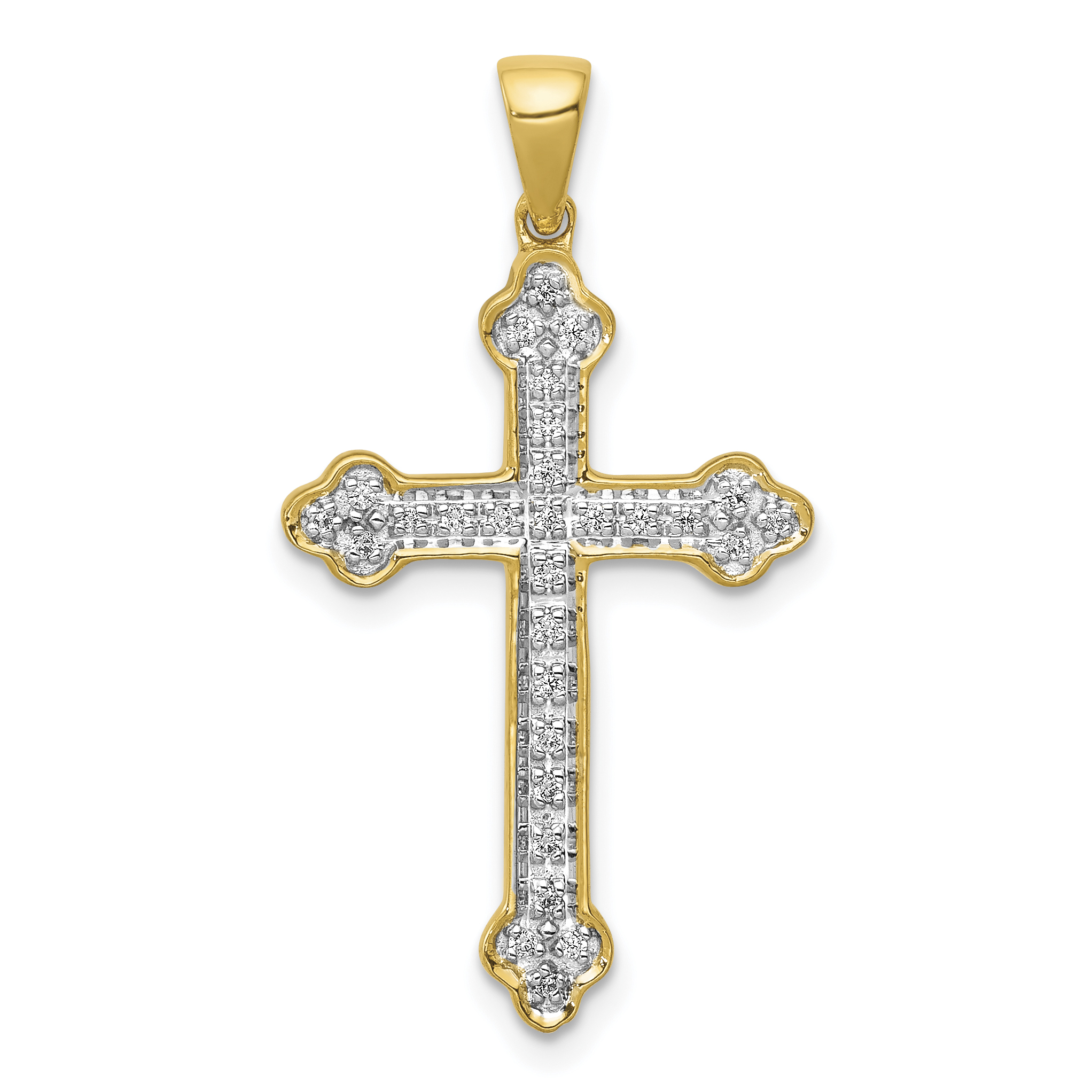 14k 1/10ct. Diamond Cross Pendant (PM5077-010-YA)