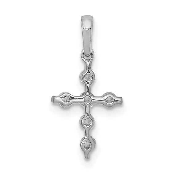 14k White Gold 1/6 carat Diamond Cross Pendant