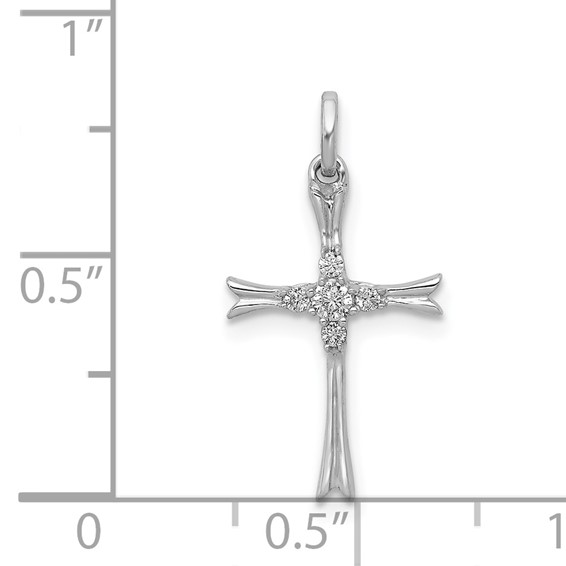 14k White Gold 1/15 carat Diamond Cross Pendant