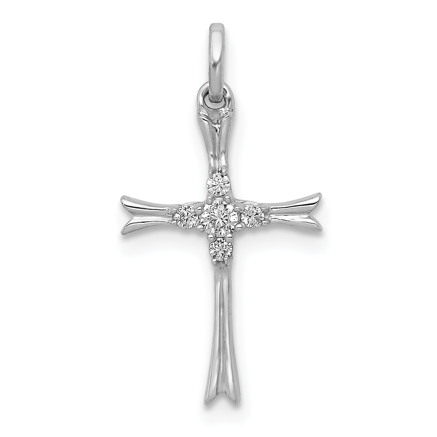 14k White Gold 1/15ct. Diamond Cross Pendant (PM5081-008-WA)