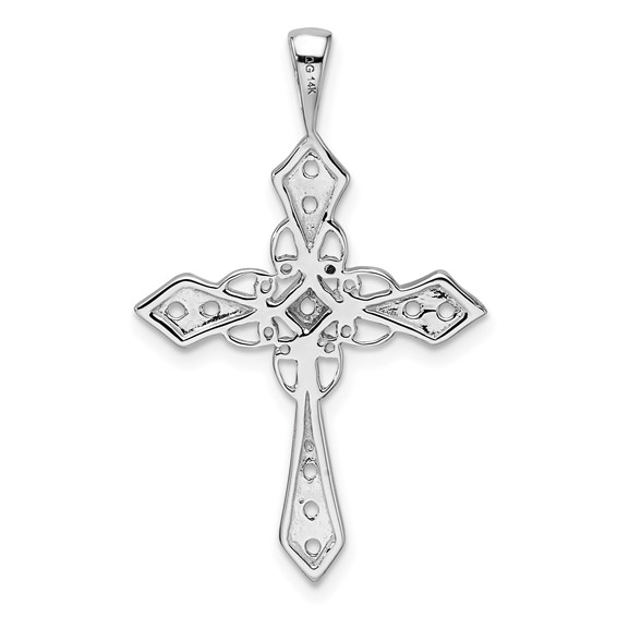 14k White Gold Passion Cross Pendant Mounting