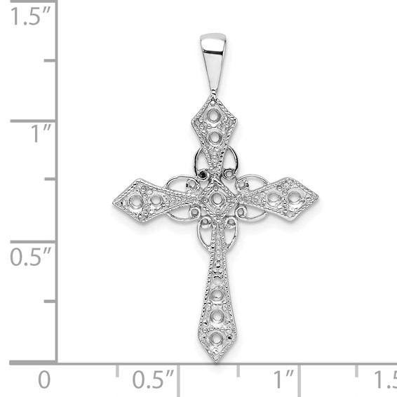 14k White Gold Passion Cross Pendant Mounting