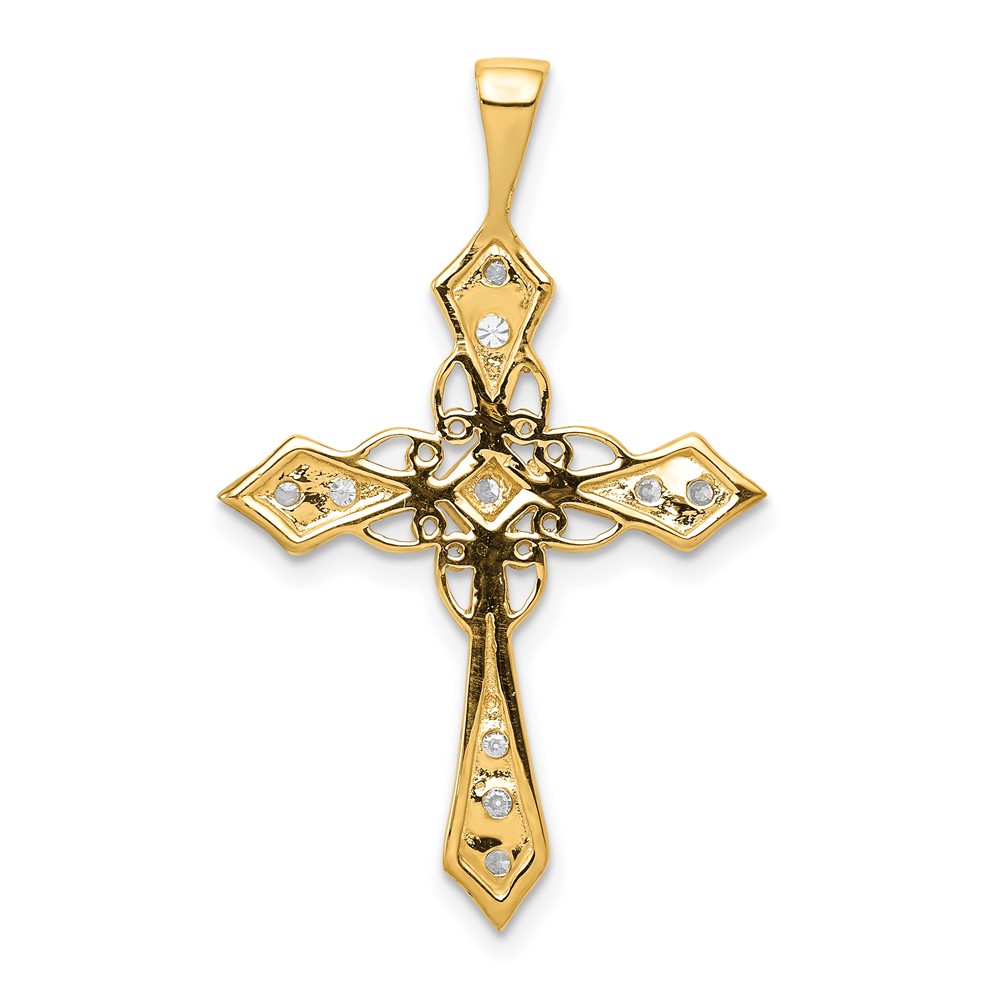14k AA Diamond Passion Cross Pendant (PM5082-033-YA)