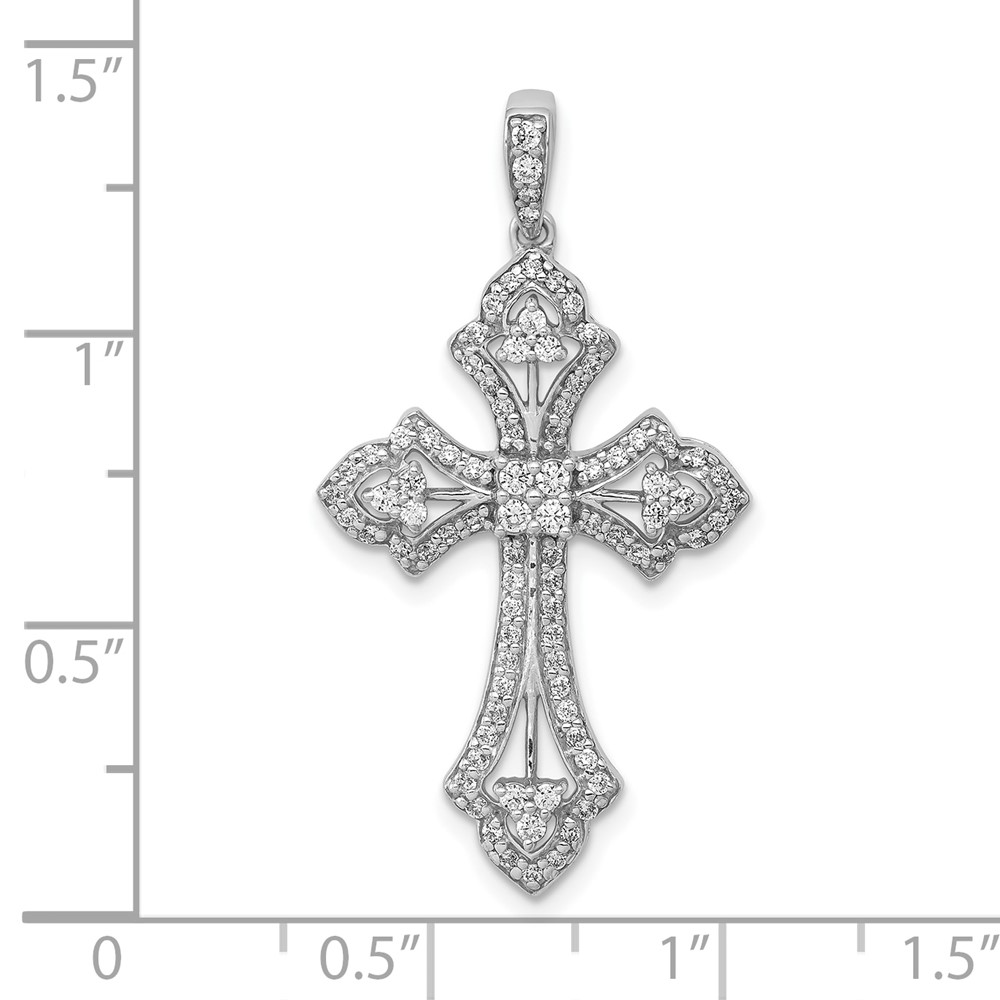 10K White Gold 1/2ct. Diamond Fancy Cross Pendant (PM5085-050-1WA)