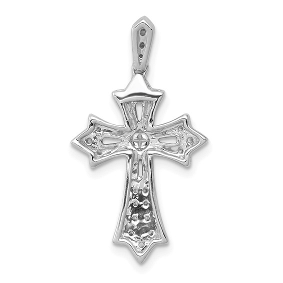Diamond Fleur de Lis Cross Pendants