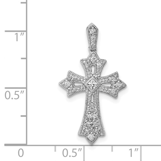 Diamond Fleur de Lis Cross Pendants