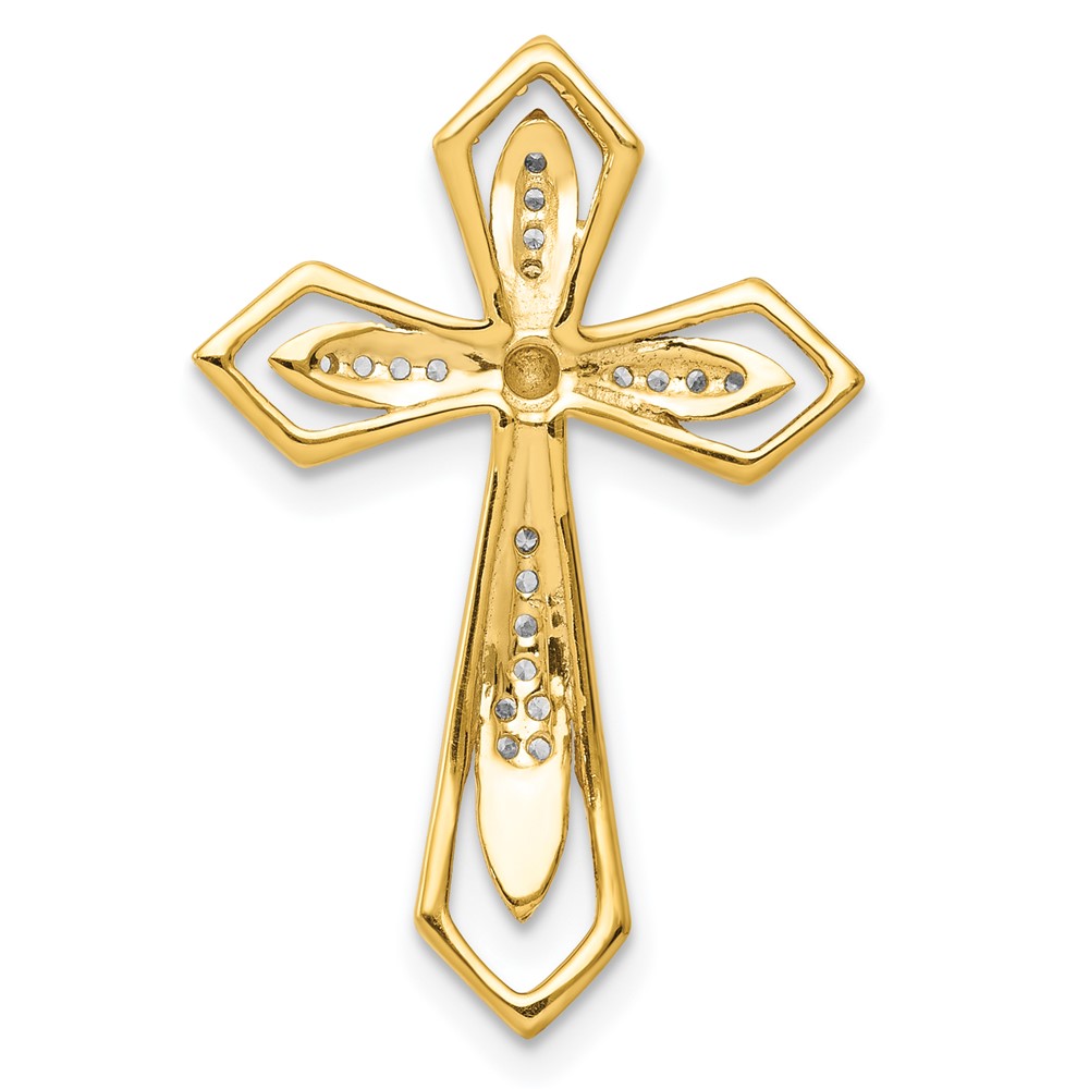 14k 1/15ct. Diamond Cross Chain Slide (PM5089-008-YA)