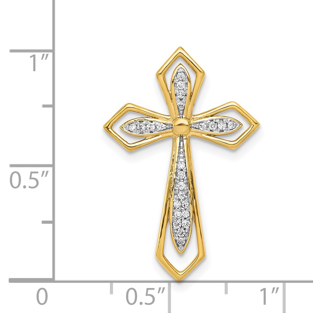14k 1/15ct. Diamond Cross Chain Slide (PM5089-008-YA)
