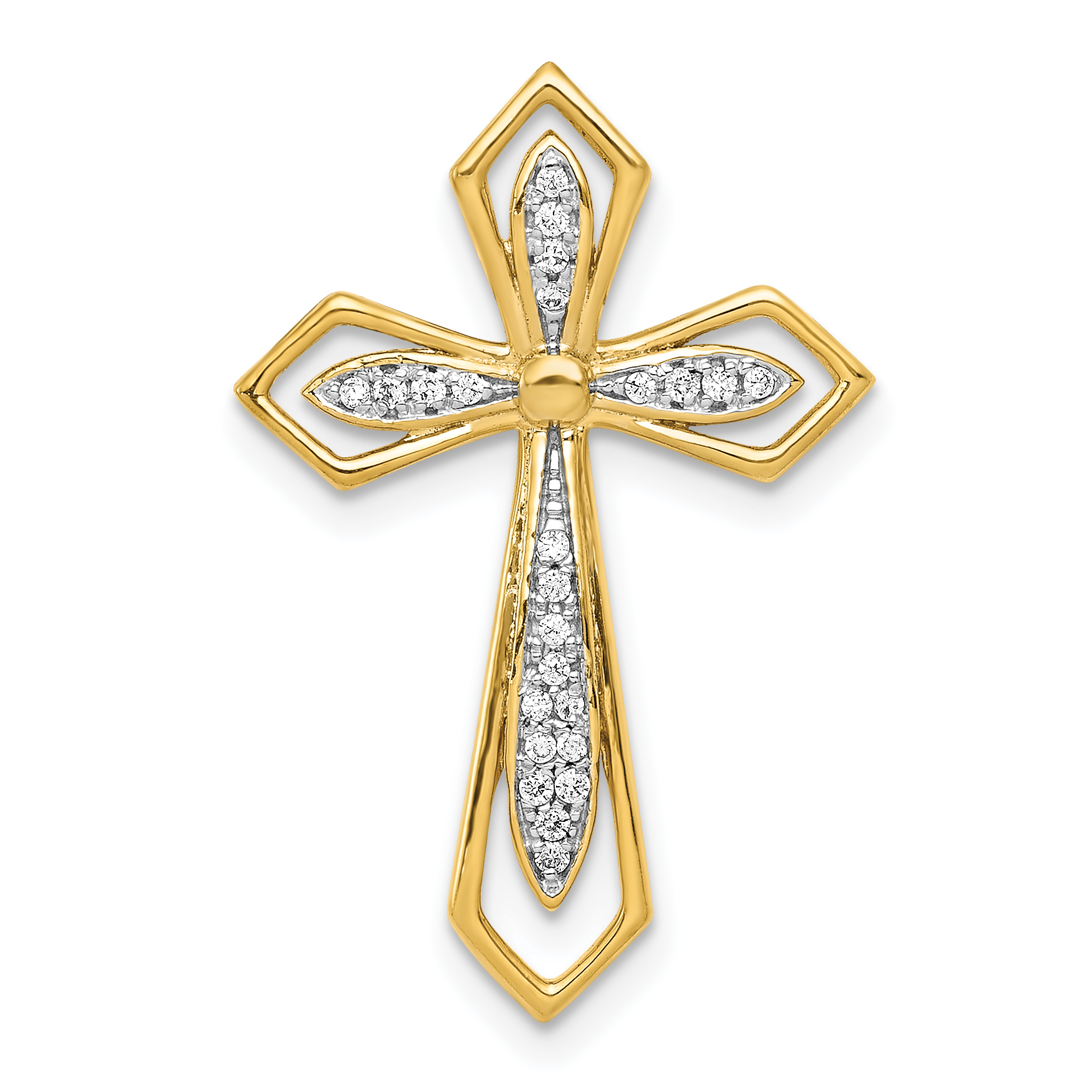 14k 1/15ct. Diamond Cross Chain Slide (PM5089-008-YA)