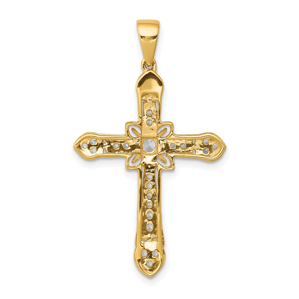 10k 1/3ct. Diamond Filigree Cross Pendant (PM5090-033-1YA)