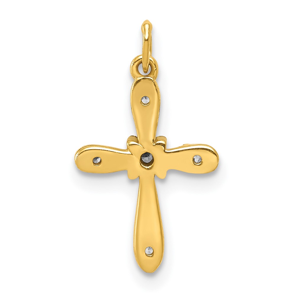 14k and Rhodium .03ct. Diamond Cross Charm (PM5091-003-YA)