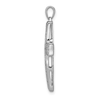 14K White Gold 0.50 Carat Lab Grown Diamond VS SI+ G+ Complete Latin Cross Pendant view 2
