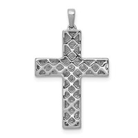 14K White Gold 0.50 Carat Lab Grown Diamond VS SI+ G+ Complete Latin Cross Pendant view 3