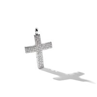 14K White Gold 1 Carat Lab Grown Diamond VS SI+ G+ Complete Latin Cross Pendant view 4