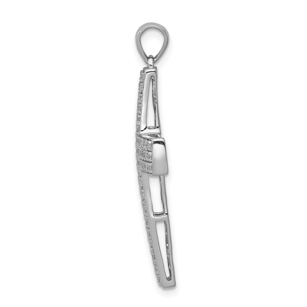 14k White Gold 1 carat Lab Grown Diamond VS/SI+ G+ Complete Latin Cross Pendant (PM5098-100-WLG)
