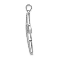 14K White Gold 1 Carat Lab Grown Diamond VS SI+ G+ Complete Latin Cross Pendant view 2