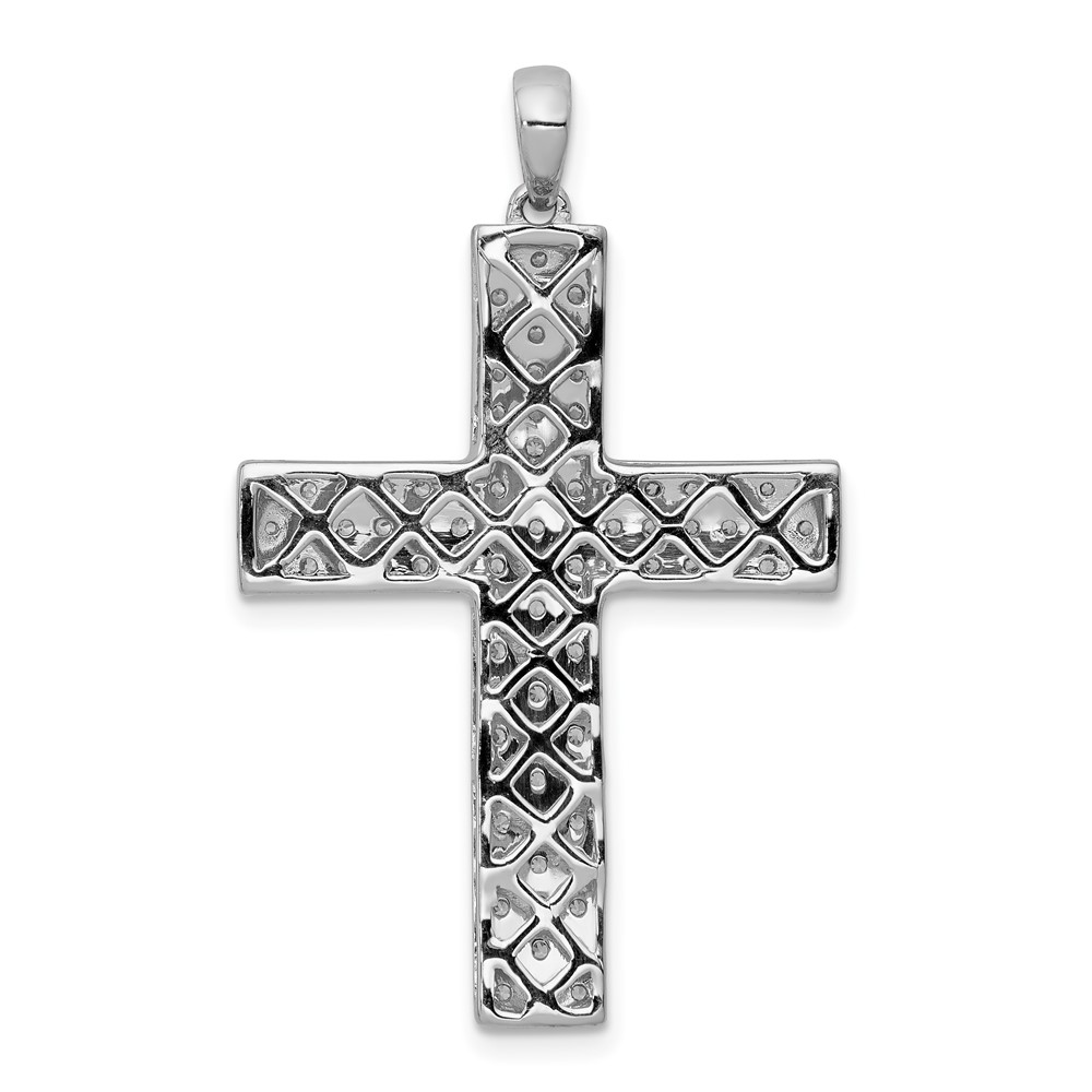 14k White Gold 1 carat Lab Grown Diamond VS/SI+ G+ Complete Latin Cross Pendant (PM5098-100-WLG)