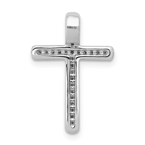 14k White Gold 1/10 carat Diamond Cross Chain Slide