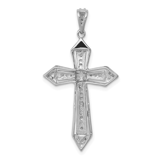 14k White Gold 1/3 carat Diamond Passion Cross Pendant