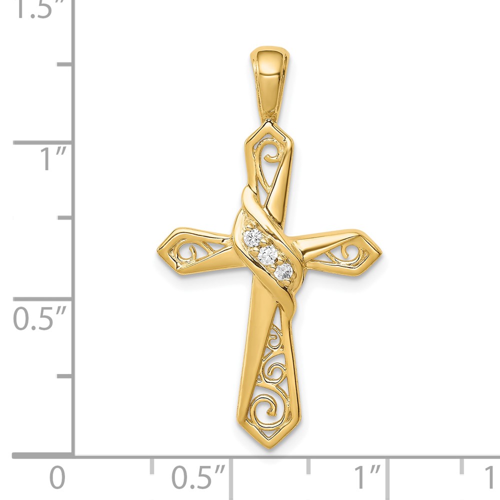 10K 1/20ct. Diamond Cross Pendant (PM5108-005-1YA)