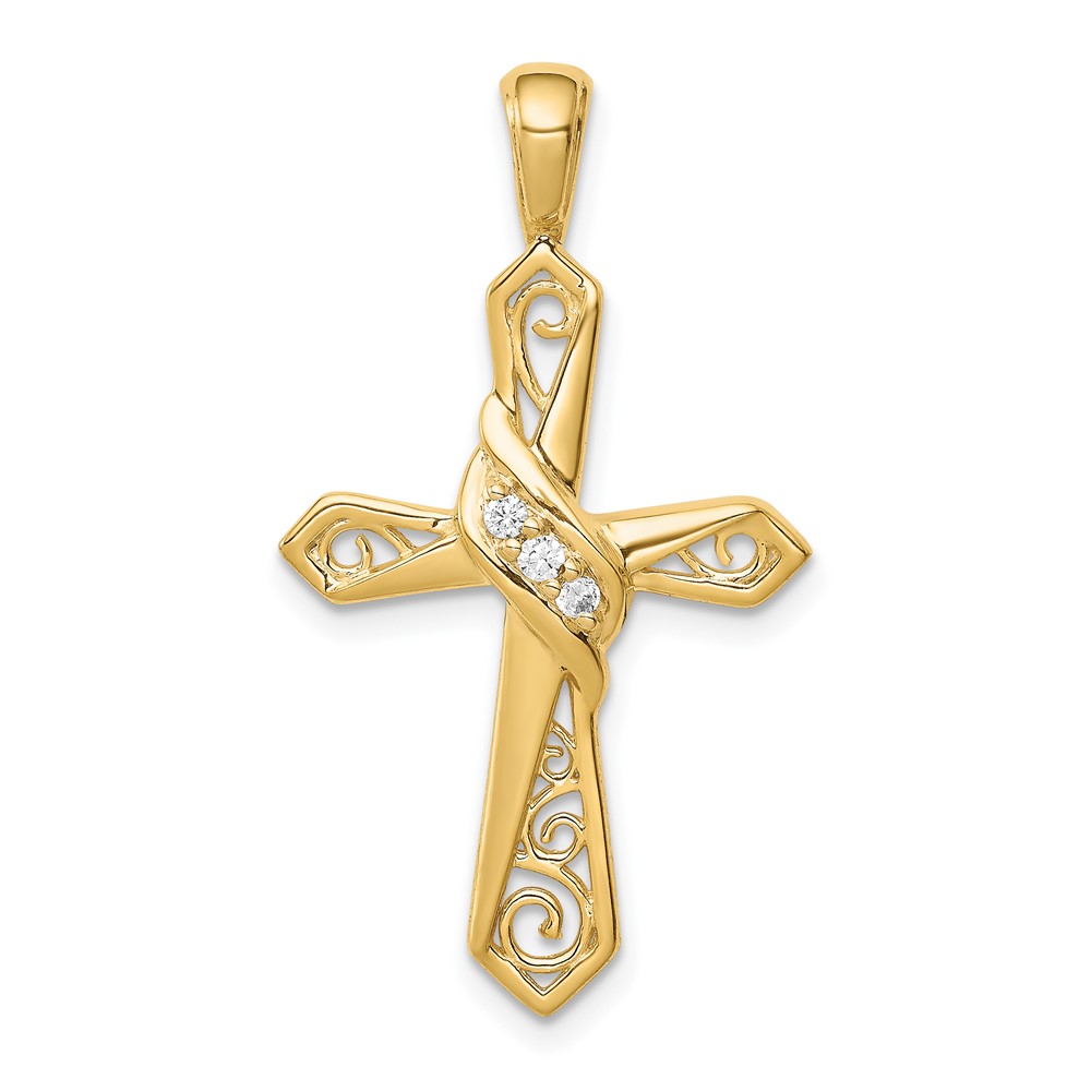 10K 1/20ct. Diamond Cross Pendant (PM5108-005-1YA)