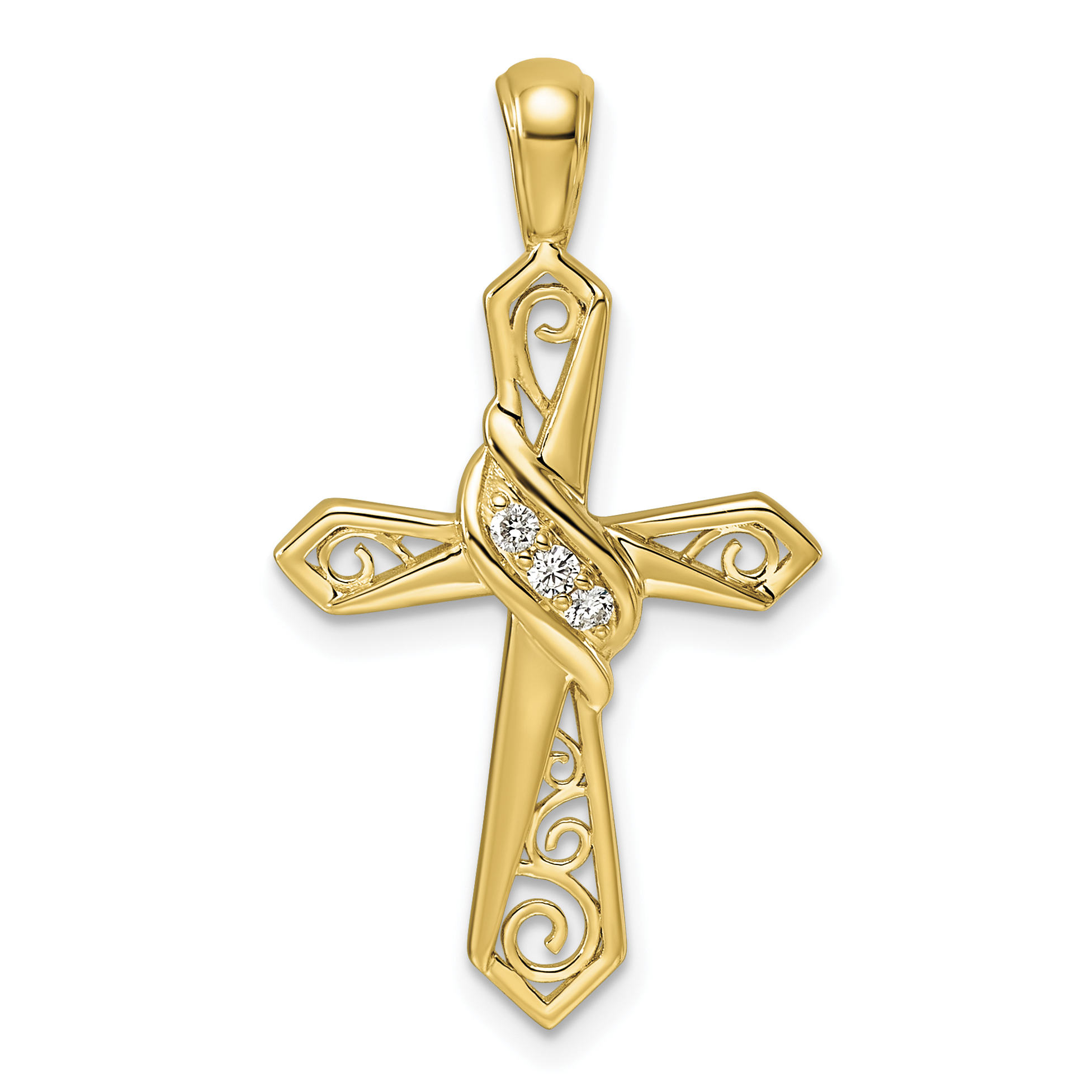 10K 1/20ct. Diamond Cross Pendant (PM5108-005-1YA)