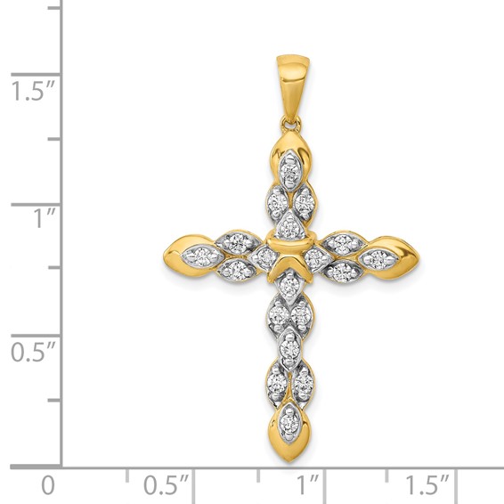 14k 1/2 carat Diamond Cross Pendant