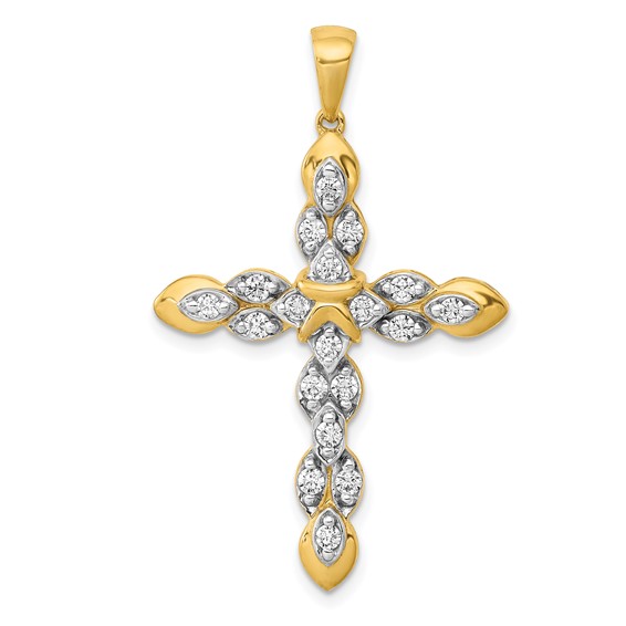 14k 1/2 carat Diamond Cross Pendant