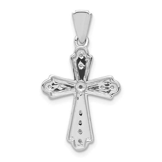 14k White Gold 1/10 carat Diamond Cross Pendant