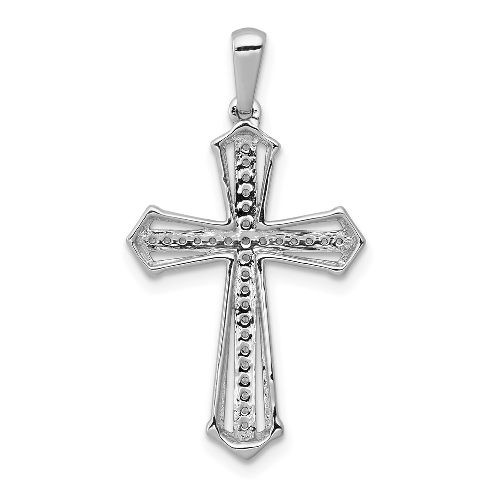 10K White Gold 1/8ct. Diamond Passion Cross Pendant (PM5123-013-1WA)