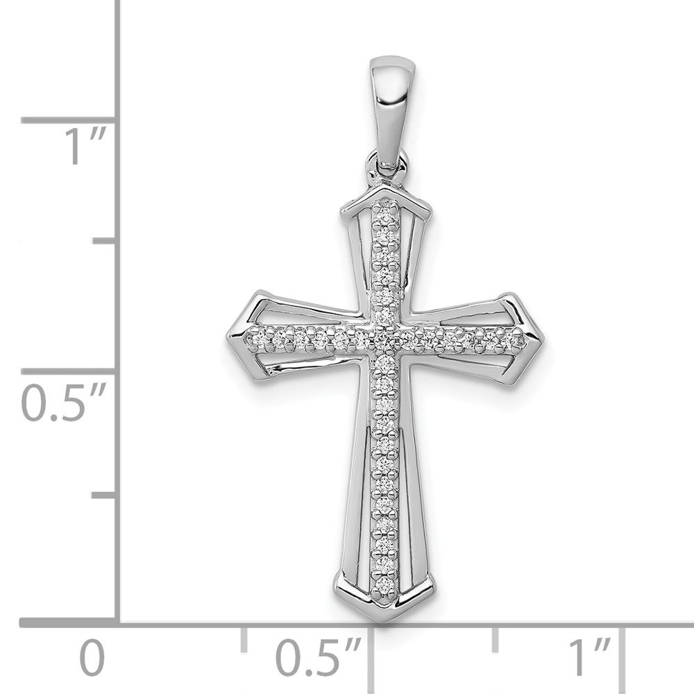 10K White Gold 1/8ct. Diamond Passion Cross Pendant (PM5123-013-1WA)