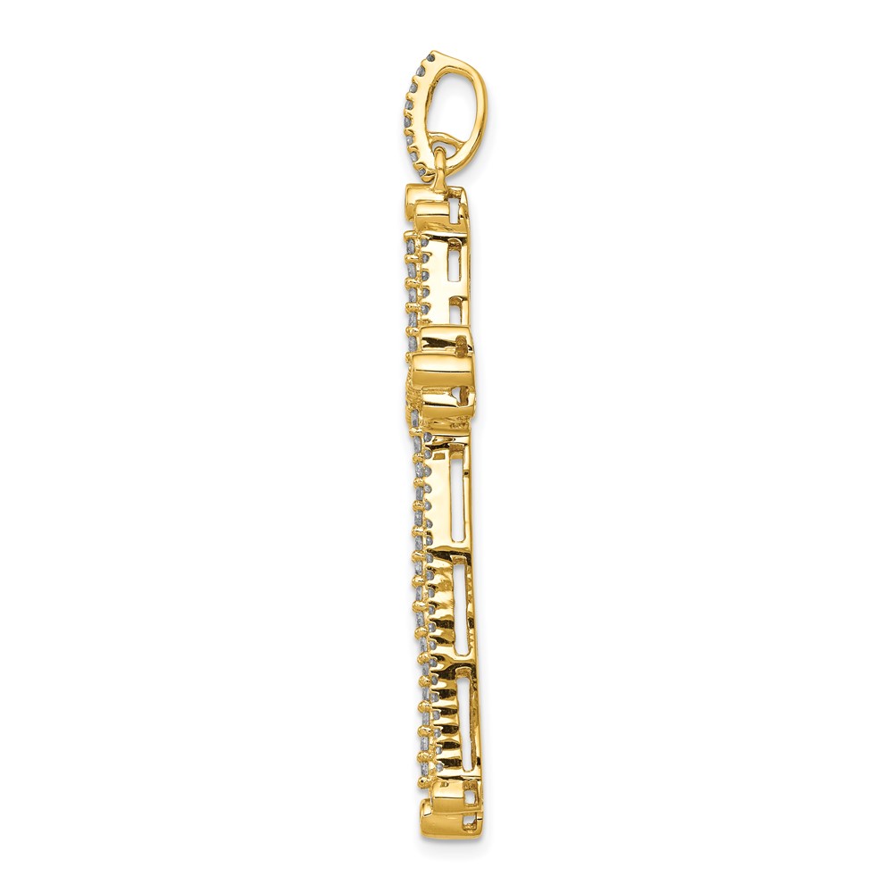 14k Diamond Budded Cross Pendant (PM5127-100-YA)