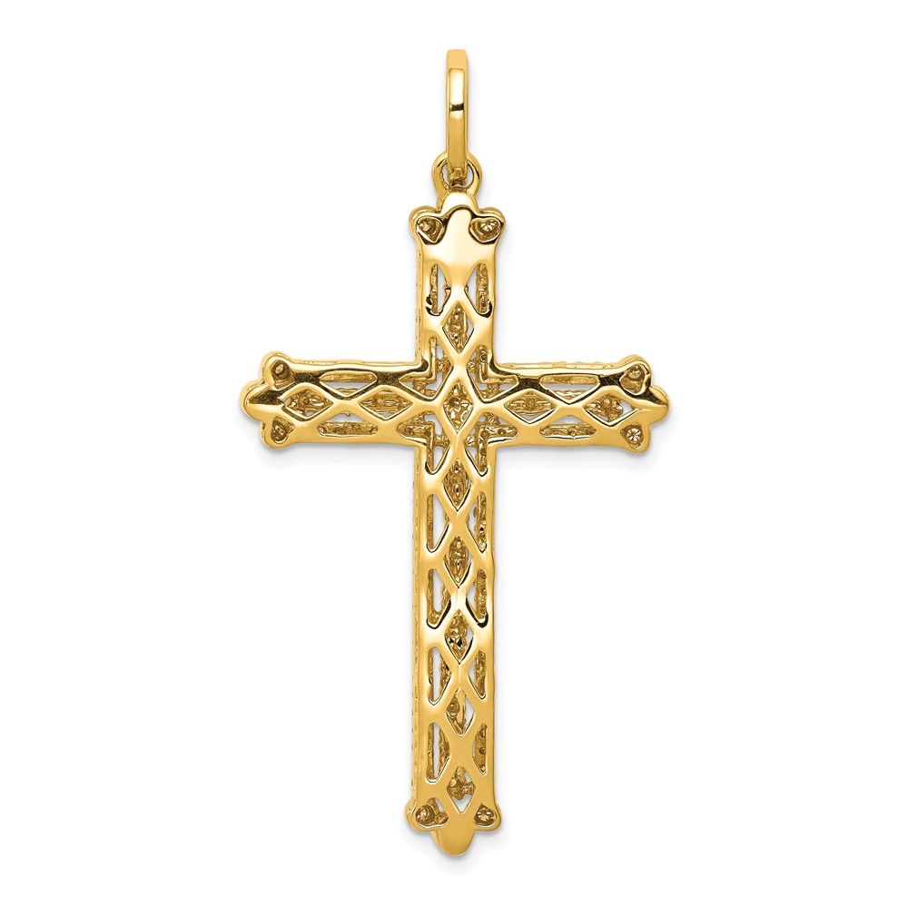 14k Diamond Budded Cross Pendant (PM5127-100-YA)