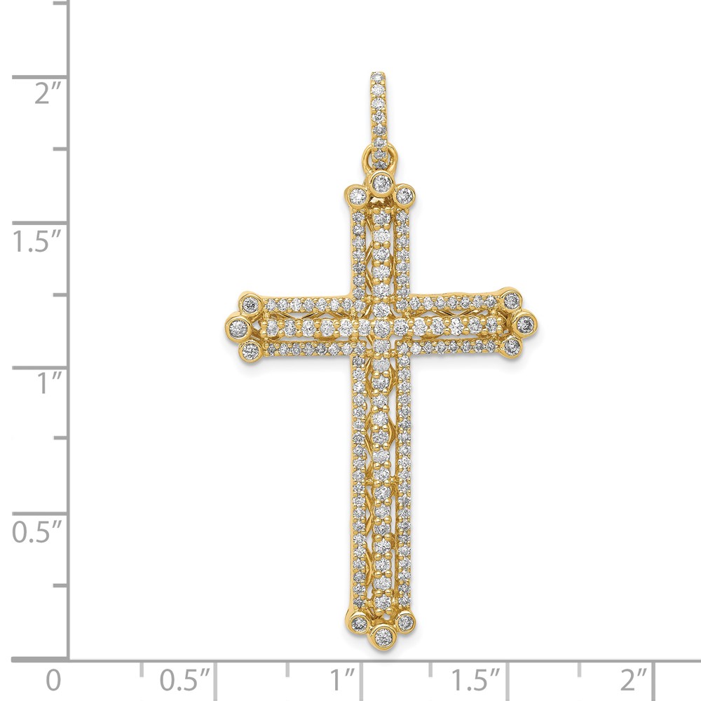 14k Diamond Budded Cross Pendant (PM5127-100-YA)