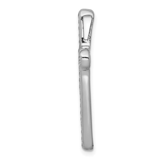 14k White Gold 1/2 carat Diamond Latin Cross Chain Slide