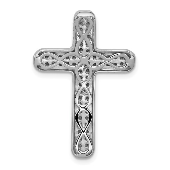 14k White Gold 1/2 carat Diamond Latin Cross Chain Slide