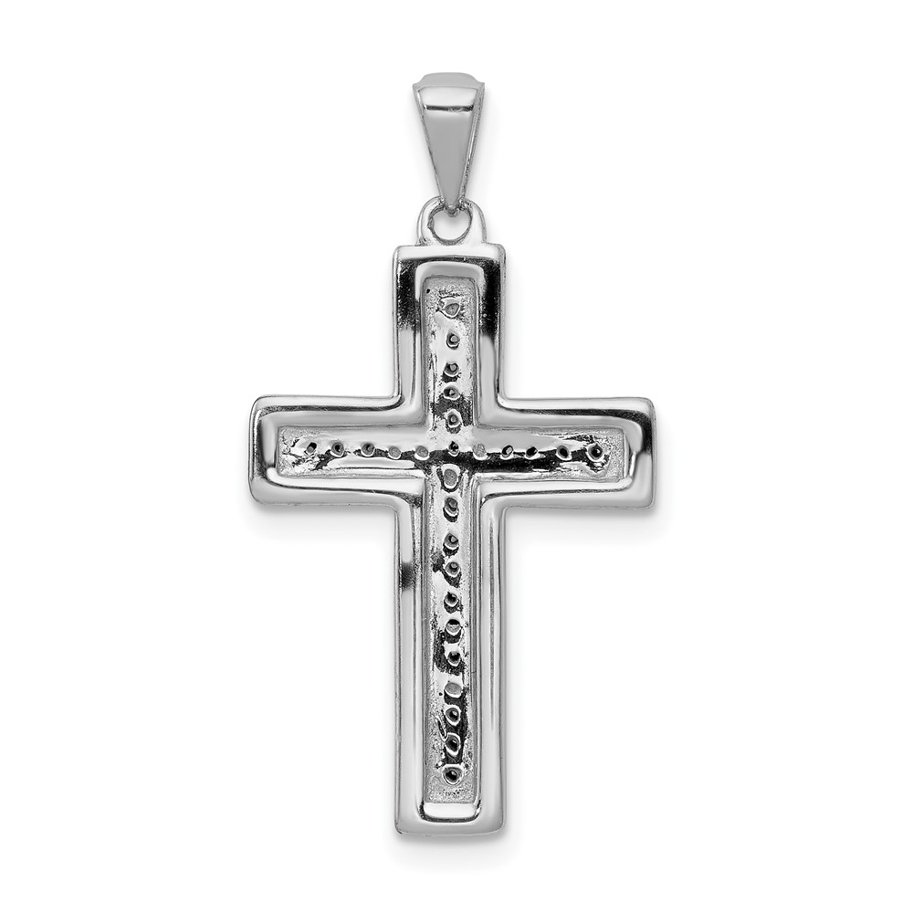 10K White Gold Large 1/10ct. Diamond Cross Pendant (PM5139-010-1WA)
