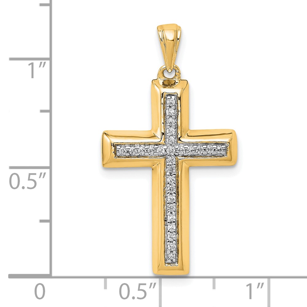 14k Large 1/10ct. Diamond Cross Pendant (PM5139-010-YA)