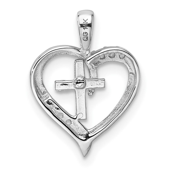 Diamond Heart Cross Pendants