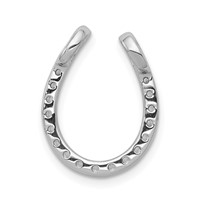 14K White Gold 0.33 Carat Lab Grown Diamond VS SI+ G+ Complete Horseshoe Chain Slide Pendant view 3