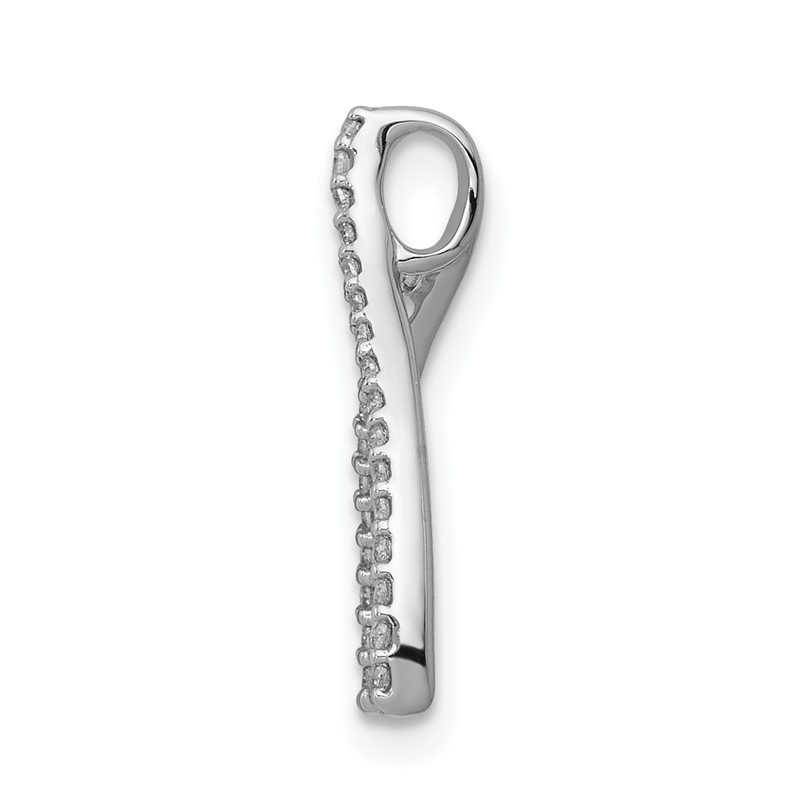 14k White Gold 1/8 carat Lab Grown Diamond VS/SI+ G+ Complete Wishbone Chain Slide Pendant