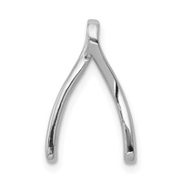 14K White Gold 0.12 Carat Lab Grown Diamond VS SI+ G+ Complete Wishbone Chain Slide Pendant view 3