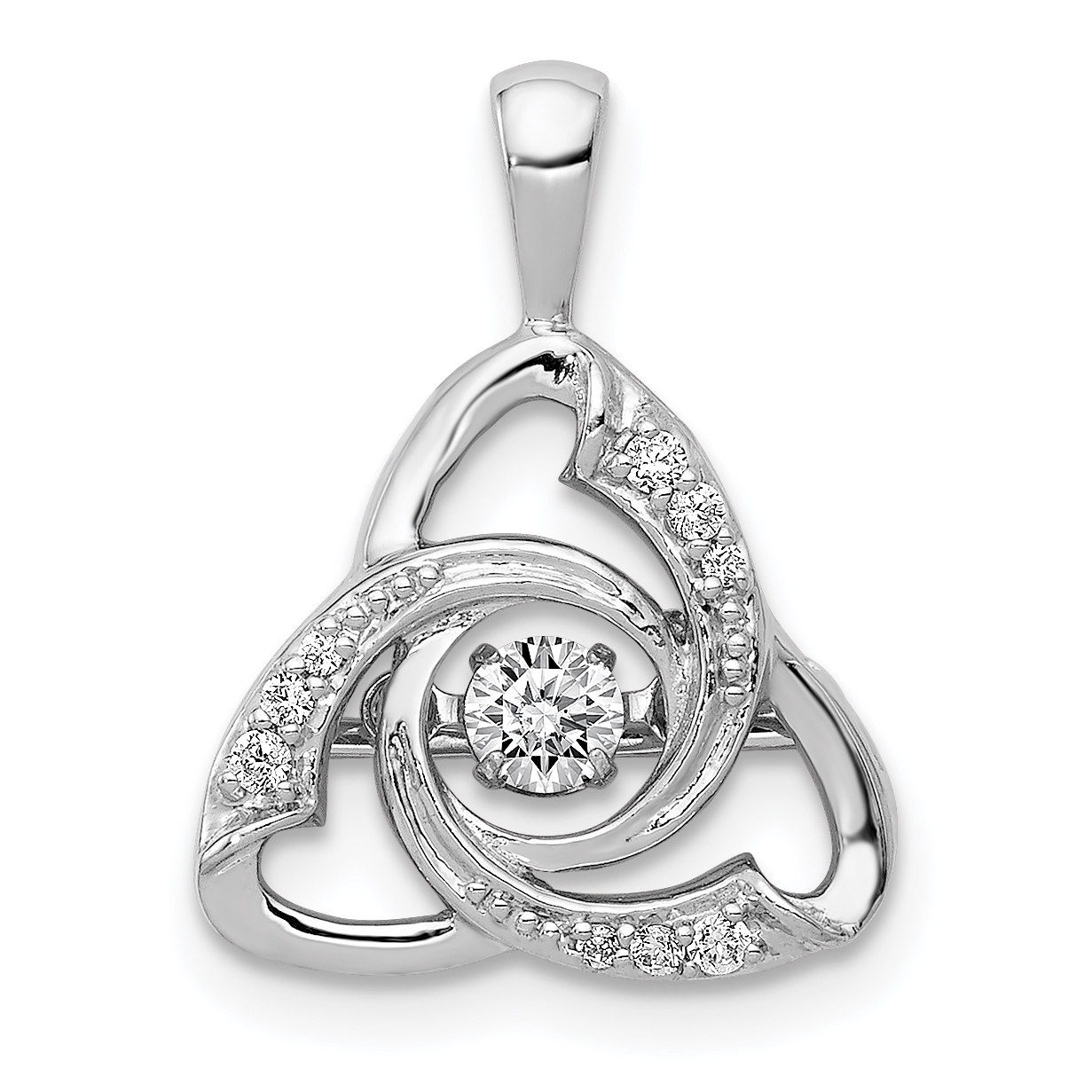 14k White Gold Vibrant Diamond Celtic Pendant (PM5152-020-WA)